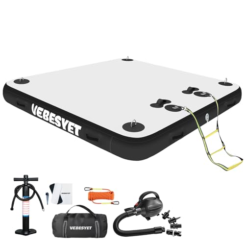 VEBESYET Inflatable Floating Dock Platform, 6ft x 5ft x 6