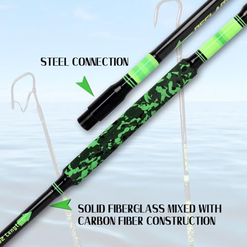 Fiblink Fishing Gaff Portable Travel Fish Gaff with S316 Stainless Steel Fishing Hook Non-Slip Camouflage Handle 2Piece Gaff for Saltwater Offshore 6\'