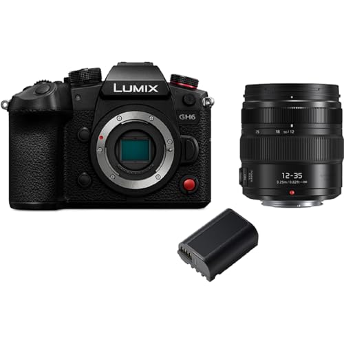 Panasonic LUMIX GH6 y LUMIX 12-35 mm F2.8 Lente 25,2 MP sin Espejo cámara con 5,7K 60 fps/4K 120 fps, Ilimitado C4K/4K 4:2:2 grabación de vídeo de 10 bits, estabilización de Imagen Dual de 5 Ejes 7,5