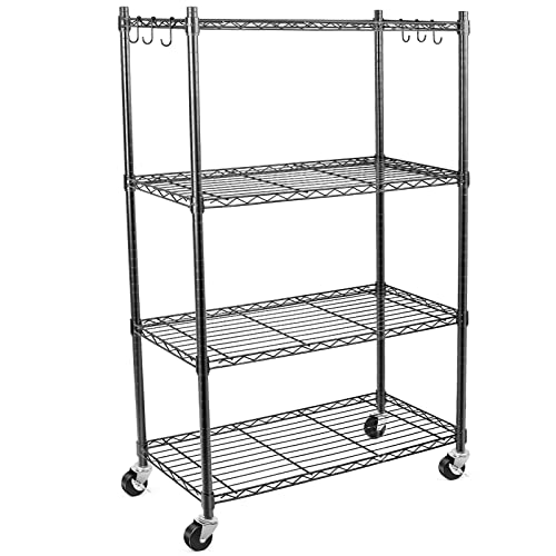 Image of WDT Shelving Storage Units on Wheels Casters, Adjustable Heavy Duty Metal Shelf Wire Storage Rack for Home Office Garage Kitchen Bathroom Organization,36 inch Wx14 Dx57 H