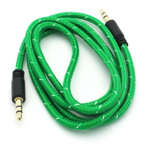 Cable Auxiliar Jack 3.5mm Trenzado Verde 1 m miniatura 4