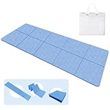 Gykutix Faltbare Yogamatte Reise Leicht 183 x61x0.4 cm Reiseyogamatte Leicht Faltbar Tragbare Yoga Matte Rutschfest Yoga Reisematte Gymnastikmatte Fitnessmatte mit Tragetasche für Reise,Yoga, Pilates