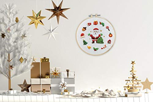 Louise Maelys Christmas Embroidery Kit For Beginners Santa Claus Pattern Adult Craft Christmas Cross Stitch Kits For Decor Gifts #TOP4