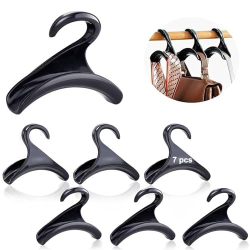 MHDUYEG 7 Piezas Colgador Bolsos Armario Gancho Para Colgar Bolsos Ahorra Espacio Colgador Bolsos Armario Ganchos Bolso Medida De Seguridad Colgador De Bolsos Para Mochilas Bufandas Corbatas