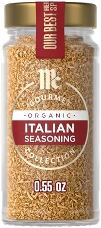 McCormick Gourmet Collection Italian Seasoning, Organic, Non GMO, Our Best Herbs & Spices, Aromatic Herbs, Elevate Chicken, Seafood, Pasta Sauces, Pizza, Italian Recipes & More, 0.55 oz
