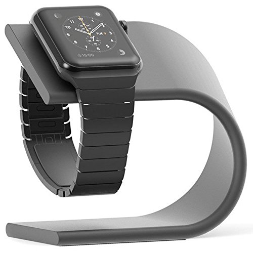 PUGO TOP Stand Compatible for Apple Watch Series 4 Series 3 Series 2 Series 1, Charging Dock (Space Grey)