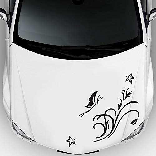 Image of Car Body Decals Carved Hollow Flower Butterfly Decorative Stickers Anti-Scratch for Cars, Vans, SUVs, Trucks,Set of 3 pcs (Black)