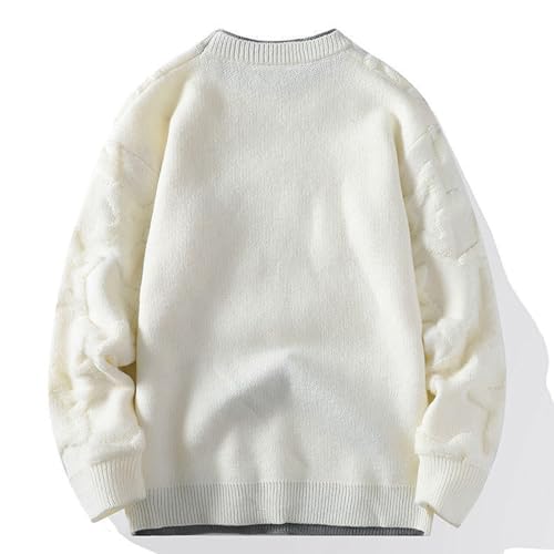Mens Crewneck Oversized Sweaters Y2K Comforable Breathable Knitted Sweater Casual Pullover Drop Shoulder Sweater2