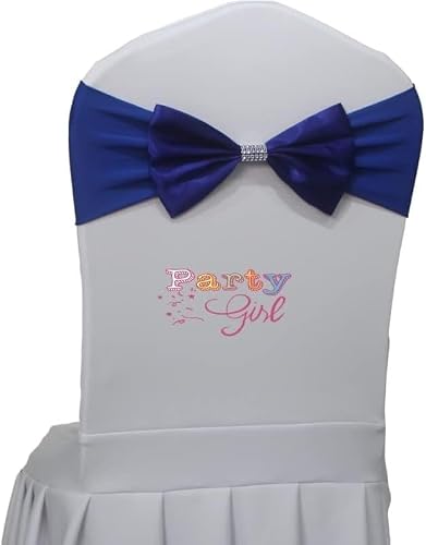 REcsdza chair sashes, Chair Band Spandex Sash With Satin Bow For Cover Event Wedding Party Christmas Decoration,50pcs(Blue)
