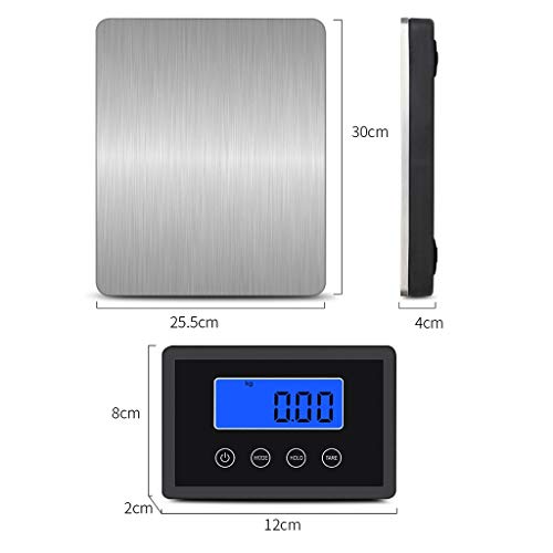 Báscula electrónica digital alta precisión 180Kg plata miniatura 3