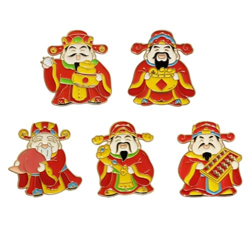 RLHRNDE 6Pcs Spring Festival Brooch Set for Women Men Chinese Style Lion Dance Enamel Lapel Pin...