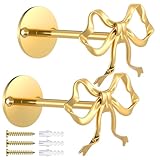 Eikovia メタルボウカーテンタイバック2個パック ウォールマウントゴールドカーテンホールドバック モダンなホームデコレーション、女の子の寝室、リビングルーム、オフィスの壁用カーテンホルダー