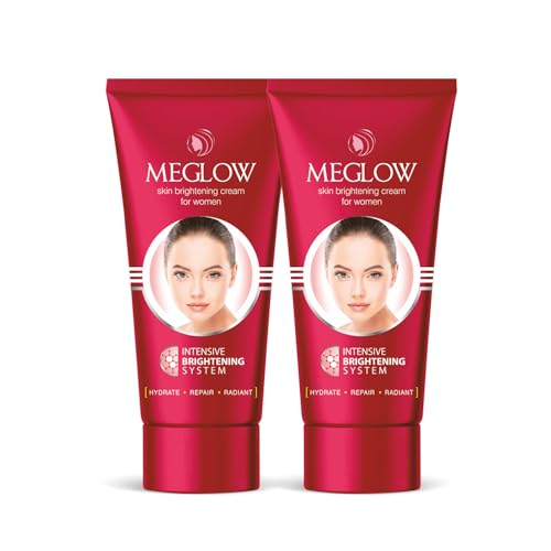 Image of Meglow by Leeford Skin Brightening Moisturizer Cream for Women, Pack of 2 (50g each)