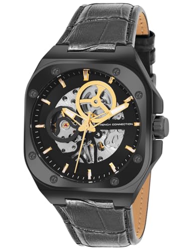 Image of French Connection Automatic Black Dial Men's Watch-FCA14BBL