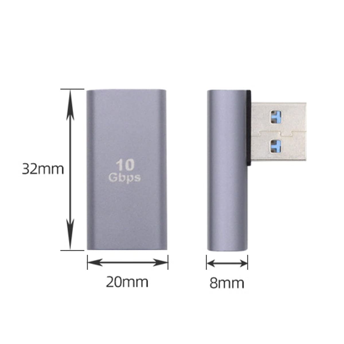 Memoria USB Adaptador USB 2.0 Angulo 90 Grados - Conector Hembra A Macho, 25 Cm, Negro, Para Conexiones Difíciles Cable Usb ángulo Inoov8 Universal