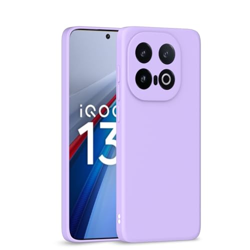 Image of Outlouders Back Cover for iQOO 13 5G | Camera Protection | Durable Soft Matte Silicone Bumper Case (Purple)