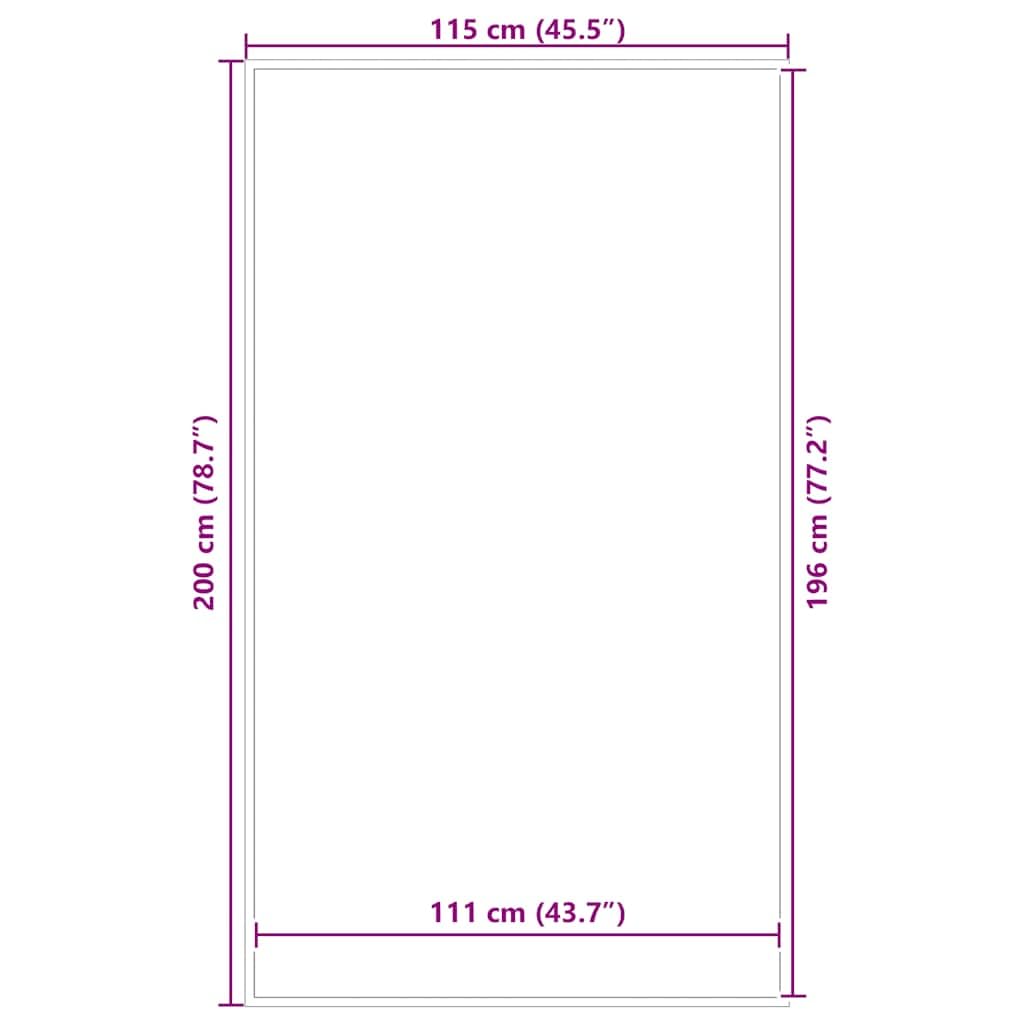 vidaXL Fußmatte Schwarz 115x200 cm
