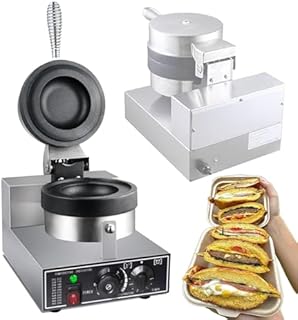 Commercial Electric Burger Press & Waffle Baker, Non-Stick Cooking for Restaurants & Home Use, Adjustable Temperature 50-300℃
