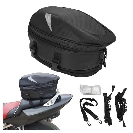 JFG Bolsas de Asiento para Motocicleta, Impermeable, Bolsa de Equipaje Deportivo Multifuncional de Piel sintética para Casco de Motocicleta, Mochila de equitación, 18,5 litros