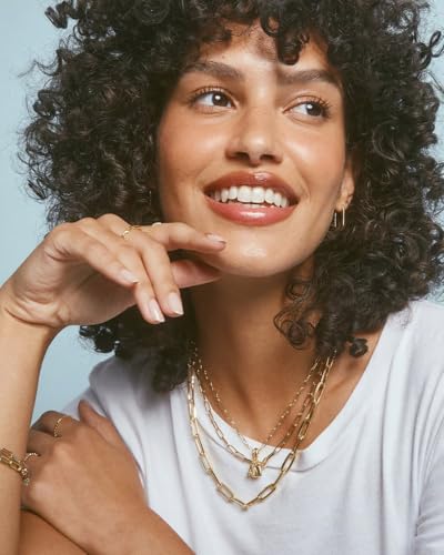 gorjana - Alphabet Helium Parker Charm - 18k Gold-Plated Finish - Initial Design Charm - Hinge Closure - Lightweight and Comfortable3