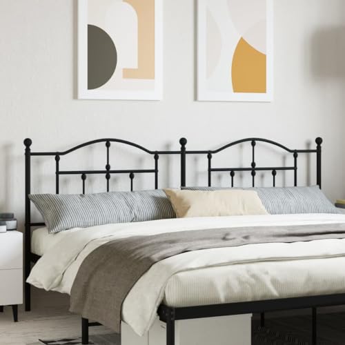 Gecheer Cabeceros de Cama,Cabecero de Metal,Cabecero de Forja | Cabezal para Cama de Matrimonio e Individual,para Cama de Negro 200 cm