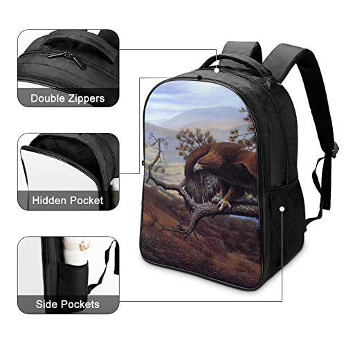 Sac à dos voyage Eagle grand compartiment 40cm avec imprimé 3D Cool