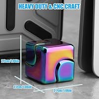 Infinity Fidget Cube, 2-in-1-Fidget-Spinner-Spielzeug aus Metall für Kinder und Erwachsene, transformierbarer Anti-Angst-Würfel-Fidget-Block, EDC-Büro-Schreibtisch-Gadget – Ansicht 5