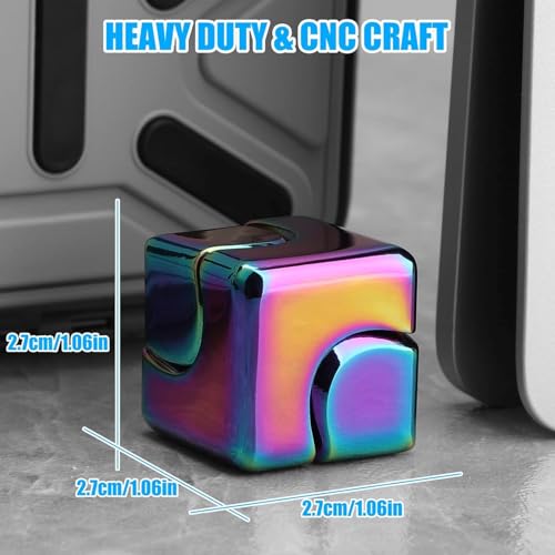 Infinity Fidget Cube, 2-in-1-Fidget-Spinner-Spielzeug aus Metall für Kinder und Erwachsene, transformierbarer Anti-Angst-Würfel-Fidget-Block, EDC-Büro-Schreibtisch-Gadget
