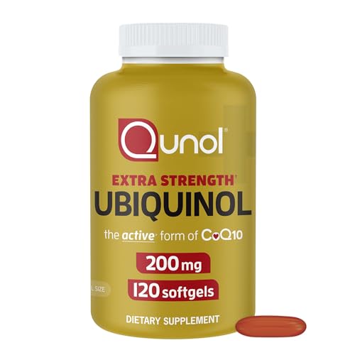 Qunol Ubiquinol CoQ10 200mg Softgels Powerful Antioxidant for Heart and Vascular Health Essential for Energy Production Natural Supplement Active Form of CoQ10 120ct Softgels
