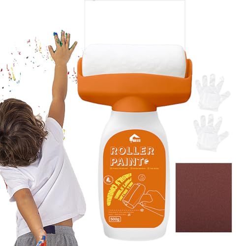 Rouleau de réparation murale - Petit rouleau de peinture avec peinture au latex pour murs intérieurs - Base d'eau inodore - Peinture murale blanche avec papier abrasif et gants - 500 g - Kit complet