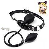 LDOZ Mordaza bucal inflable con correa de silicona, correa de mordaza ajustable para Bondage en juguete sexual BDSM para amantes del fetiche(With straps)