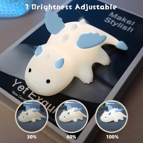 Image of S NMT Novelty Silicone Nailoong Night Light RGB Color Changing Sleeping Lamp, Timing 30Min 3 Level Brightness Dimming Beside Lamp for Baby Gifts Room Decor