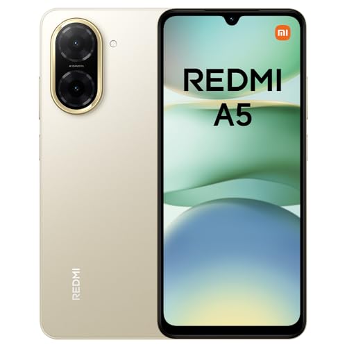 XIAOMI Redmi A5 Smartphone, 4+128GB, Gold, Superklare 32MP AI-Kamera, 5200mAh Akku, Leistungsstarker Octa-Core-Prozessor, Immersives 6,88' 120Hz Display