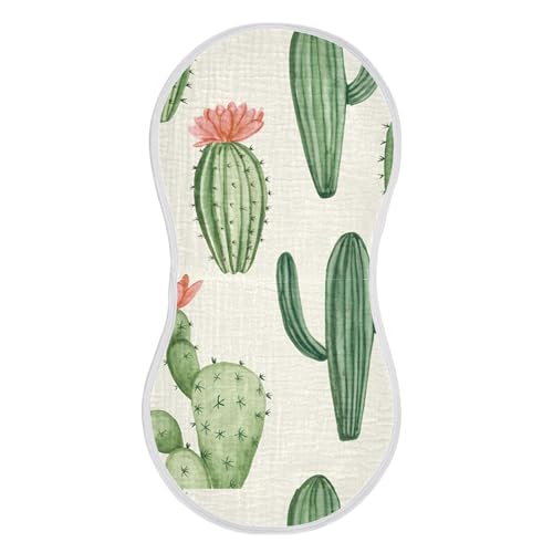 xigua Watercolor Cactuses Baby Burp Cloths for Newborn Boys and Girls 1 Pack, Soft & Absorbent Cotton Baby Burp Cloth, Baby Washcloths, Newborn Towel, Burp Rags
