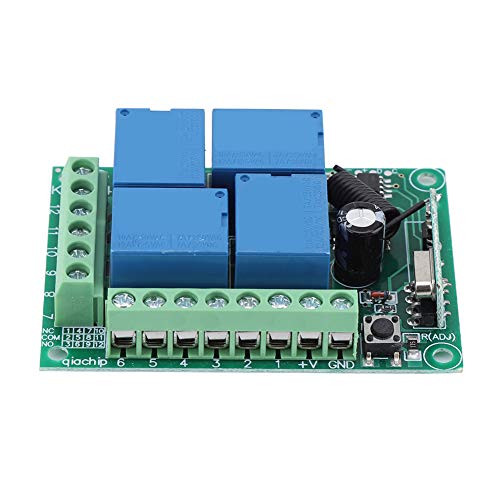 Interruptores remotos sem fio para portas de garagem, interruptor remoto de relé de canal 12V 4CH, p