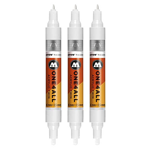 Molotow mo227411 ONE4all Acrylic Twin pour charpentier, signalweiß, Lot de 3