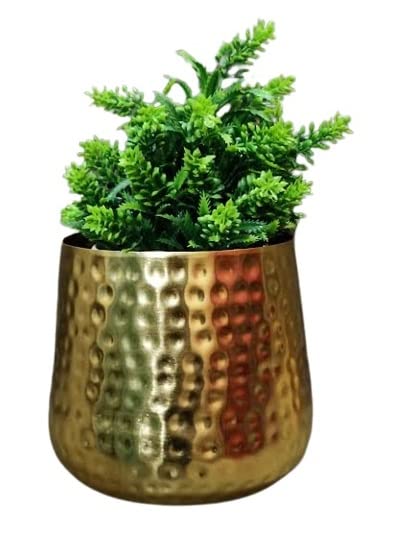 Aarav Decorative Small Table Top Hammered Golden Metal Planter Pot for Indoor Plants & Flowers, Home & Office Decor, Plants Not Included, Pack of 1 (B0BYK9XW1H) Amazon Price History, Amazon Price Tracker
