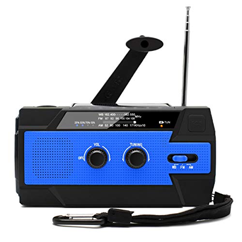 Notfall-Handkurbelradio Tragbares AM/FM/NOAA-Radio 4000Mah Solarradios Mit 3-Gang-LED-Taschenlampe SOS-Alarm Handy-Ladegerät Für Den