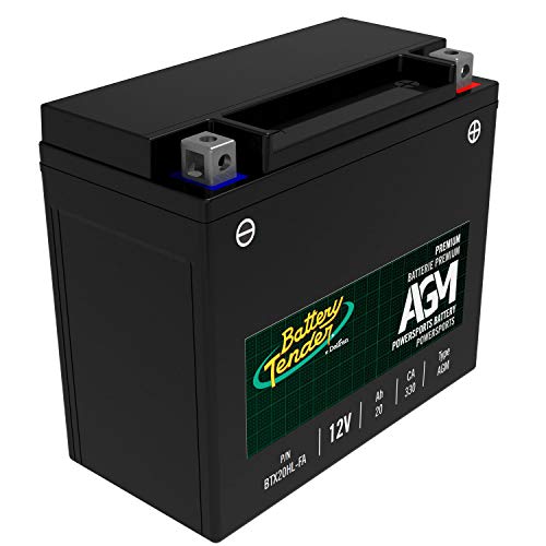Battery Tender AGM Motorcycle Battery: Absorbent Glass Mat Battery for Motorcycles, ATVs, UTVs and More - High Performance 12V 20aH 330 CCA Powersports Engine Start Battery - BTX20HL-FA