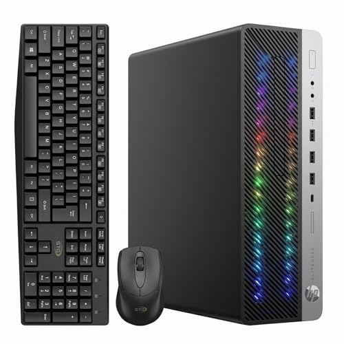 Image of HP EliteDesk 800 G4 SFF RGB Desktop Computer PC, Intel Core i5-8500, GeForece GT 1030 2GB DDR5,16GB RAM, 256GB SSD+1T HDD, HDMI&DVI Port, Integrated WiFi 5, Bluetooth,Windows 11 Pro(Renewed)
