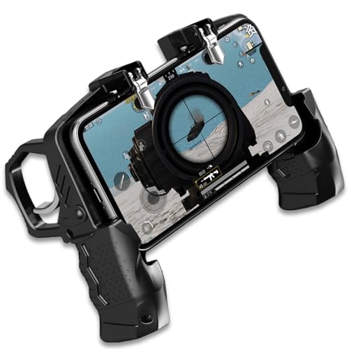 Diyeeni Mobile Game Controller, Cell Phone Game Trigger Joystick Gamepad, with Aim Trigger Fire Buttons, for 4.7 to 6.5 Inch Phone, Realistic Gaming Experience