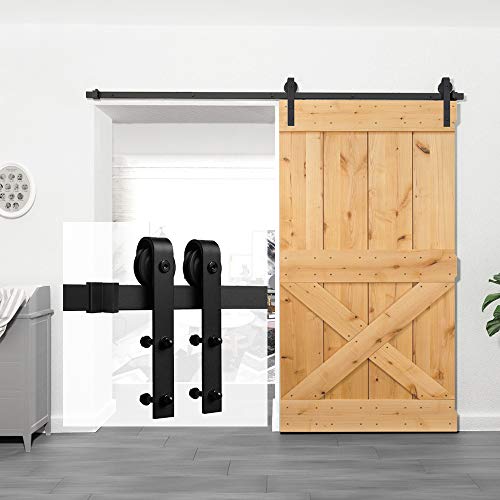 Homlux 8ft Heavy Duty Sturdy Sliding Barn Door Hardware Kit Single Door