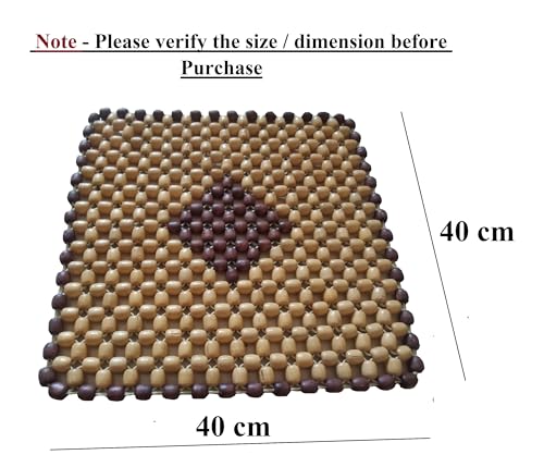 Q1 Beads SBeige Wooden Beads Acupressure Mat Car Accessories Beads Seat Cover for Driver/heating pad/gel pad cover cushion for CAR/Office chair/Home Chair/Sofa/Jhula/Swing/Truck/Bus/Tempo(Small,Beige)