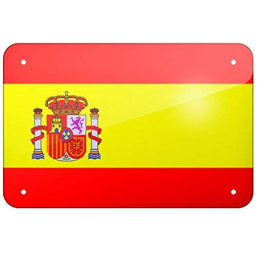 DOGT Metal Sign Spain Flag 7.8X11.8 INCH