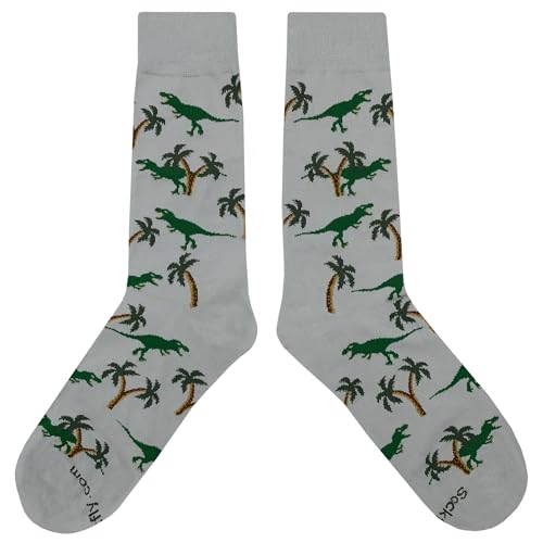 Lone T-Rex Dress Socks Funny Novelty Crazy Fun Design Men Size 8-12 Cotton Casual Crew Colorful Funky Fancy Socks Gift for Men2