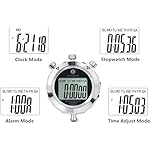 Stopwatch, Metal Stop Watch for Sports 10/100/400 Laps, Stopwatches Timer for Coach Sports Running with 0.01second & 0.001second Timing, Conutdown, Alarm - Image 4