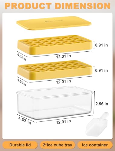 Bandeja para cubitos con tapa y contenedor, 54 piezas, amarilla miniatura 5
