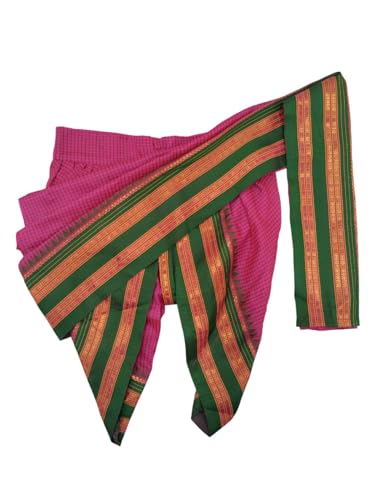 Image of BookMyCostume Maharashtrian Marathi Kasta Sari Lavani Dance Fancy Dress Costume for Girls 7-8 years