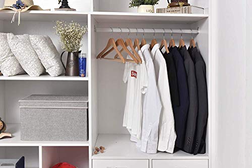 Quality Wooden Hangers - Slightly Curved Hanger 30-Pack Sets - Solid Wood Coat Hangers With Stylish Chrome Hooks - Heavy-Duty Clothes, Jacket, Shirt, Pants, Suit Hangers (Natural, 30), 17.5 Inch #TOP2