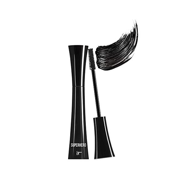 IT-Cosmetics-Superhero-Mascara-Super-Black-Elastic-Stretch-Volumizing-Lengthening-Mascara-Lifts-Separates-Conditions-Lashes-With-Collagen-Biotin-Peptides-03-fl-oz IT Cosmetics Superhero Mascara â Super Elastic Stretch Black Mascara for Volume & Length - Volumizing Mascara with Collagen, Biotin & Peptides â Suitable Makeup Mascara for Sensitive Eyes